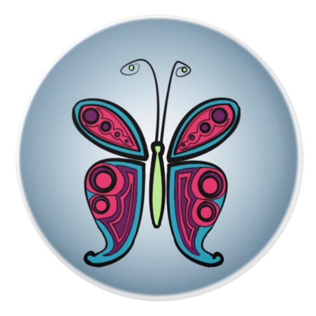 Schmetterling Keramikknauf (Vorderseite)