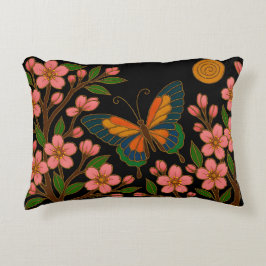 Schmetterling Kirschblüten Mond Dekokissen