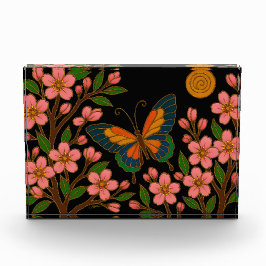 Schmetterling Kirschblüten Mond Fotoblock