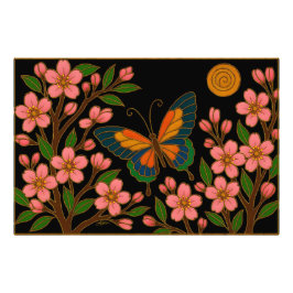 Schmetterling Kirschblüten Mond Fotodruck