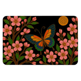 Schmetterling Kirschblüten Mond Magnet