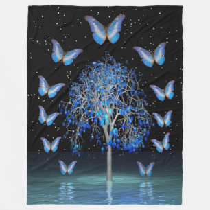 Schmetterling Kristallbaum Fleece Decke