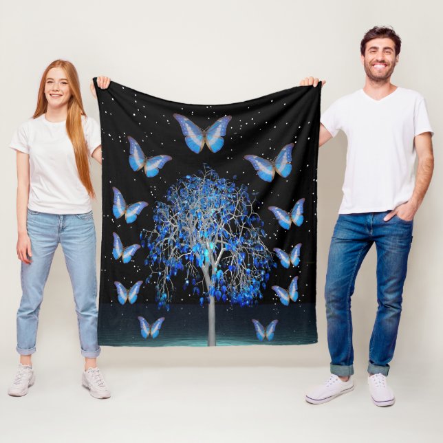 Schmetterling Kristallbaum Fleece-Decke Fleecedecke (Beispiel)
