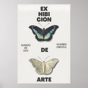 Schmetterling Kunst Druck 1971 Madrid Ausstellungs Poster