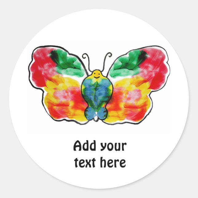 Schmetterling - Landschaftsvorlage Runder Aufkleber (Vorderseite)