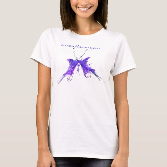Schmetterling-Lavendel-T - Shirt (Vorderseite)