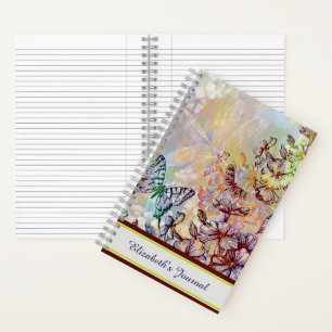 Schmetterling, Libelle und Blumen Journal Notizbuch