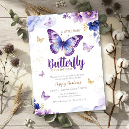 Schmetterling Lila Blau Florale Babyparty Einladung