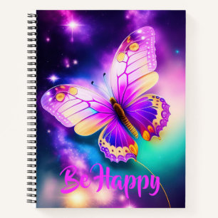 Schmetterling-lila Notizheft Notizbuch