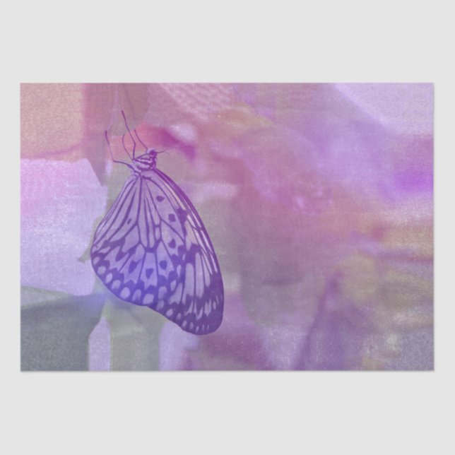 Schmetterling Lila Pastelfarbe Aquarell Seidenpapier (Vorderseite)