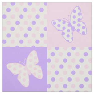 Schmetterling Lila Pink Polka Dots Stoff
