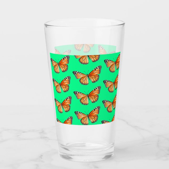 Schmetterling lindgrün glas (Vorderseite)