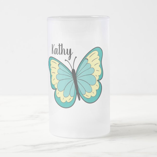 Schmetterling Mattglas Bierglas (Mittel)