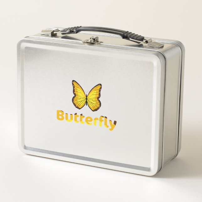 Schmetterling Metall Brotdose (Vorderseite)