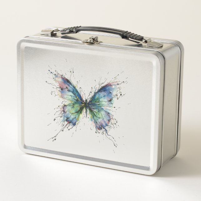 Schmetterling Metall Brotdose (Vorderseite)
