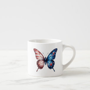 Schmetterling mit amerikanischer Flagge Espressotasse