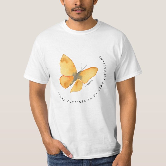 Schmetterling mit Anaïs Nin Zitat T-Shirt (Vorderseite)