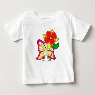 Schmetterling mit Blume Baby T-shirt