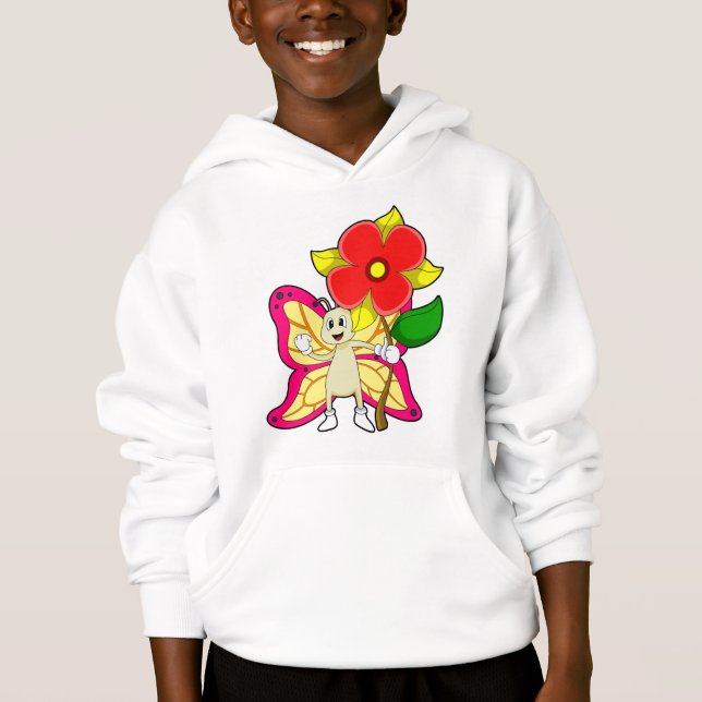 Schmetterling mit Blume Hoodie (Vorderseite)