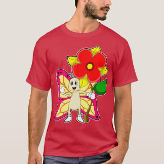 Schmetterling mit Blume T-Shirt