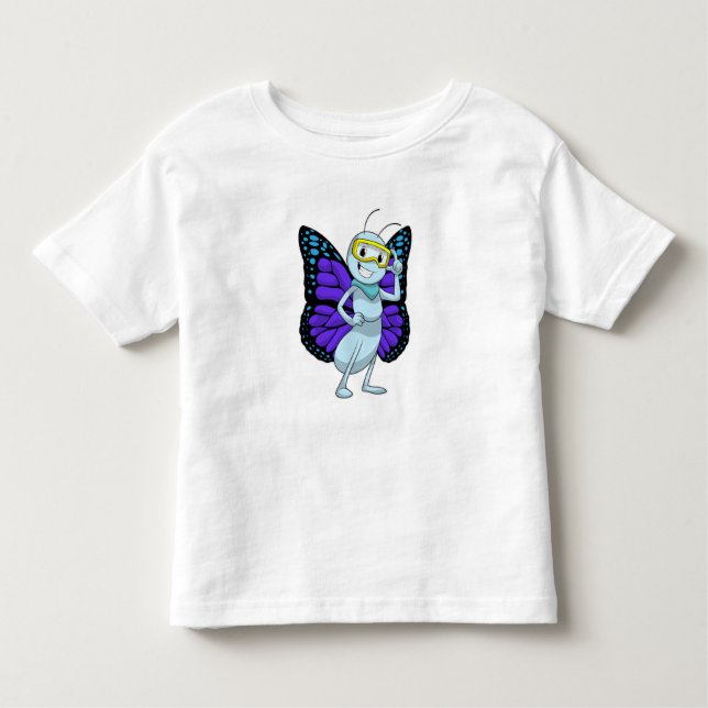 Schmetterling mit Brille Kleinkind T-shirt (Vorderseite)