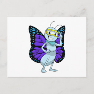 Schmetterling mit Brille Postkarte