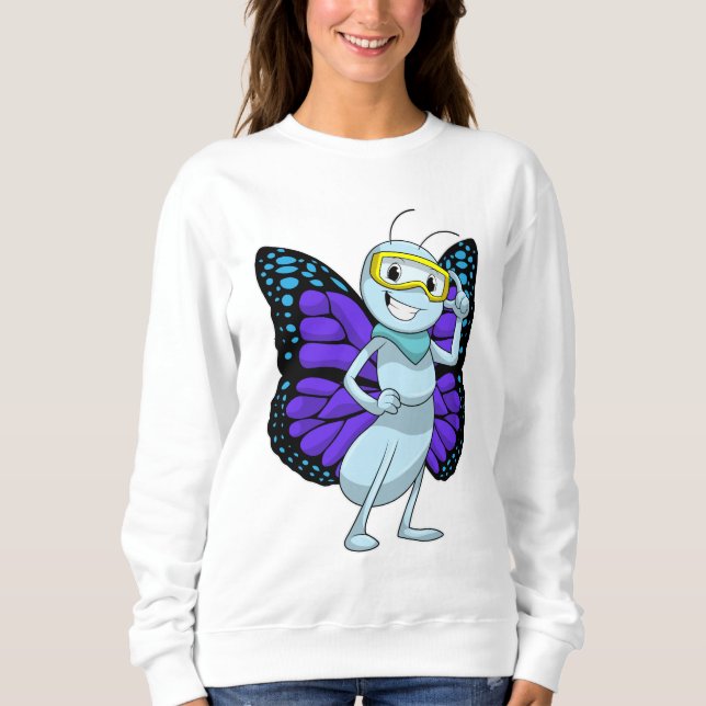 Schmetterling mit Brille Sweatshirt (Vorderseite)