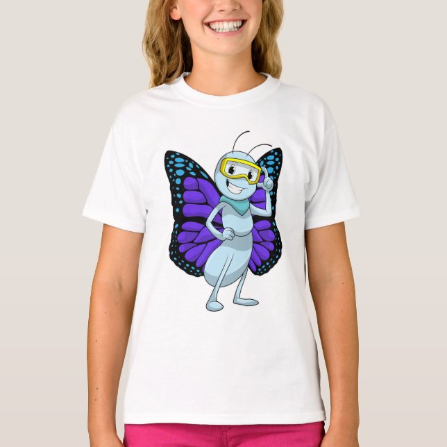 Schmetterling mit Brille T-Shirt (Vorderseite)