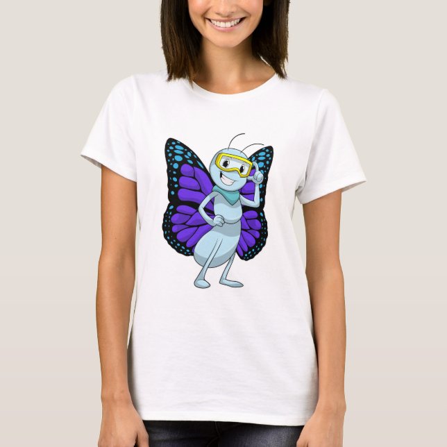 Schmetterling mit Brille T-Shirt (Vorderseite)