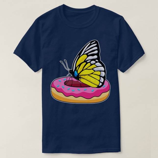 Schmetterling mit Donut 2 T-Shirt (Design vorne)