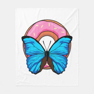 Schmetterling mit Donut Fleecedecke