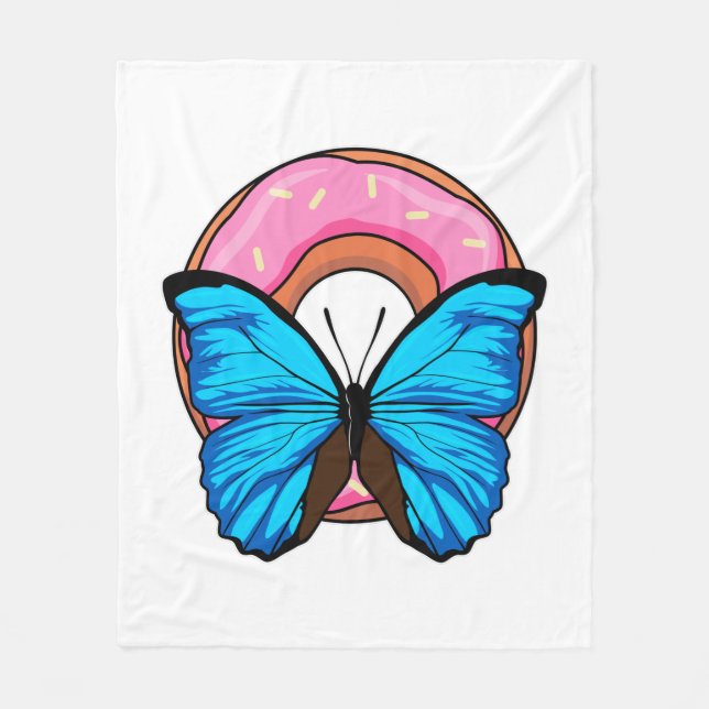 Schmetterling mit Donut Fleecedecke (Vorderseite)