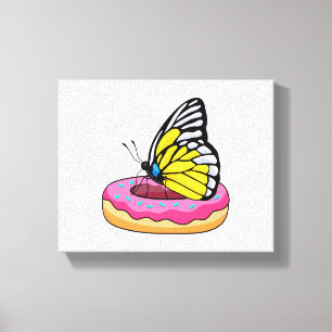 Schmetterling mit Donut Leinwanddruck