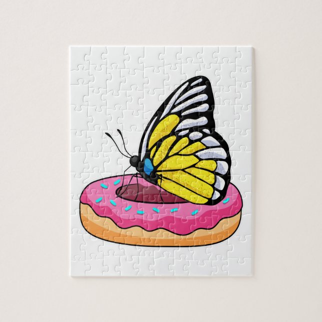 Schmetterling mit Donut Puzzle (Vertikal)