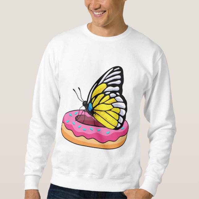 Schmetterling mit Donut Sweatshirt (Vorderseite)