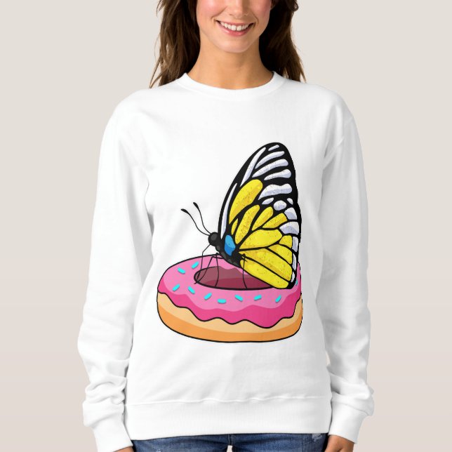 Schmetterling mit Donut Sweatshirt (Vorderseite)