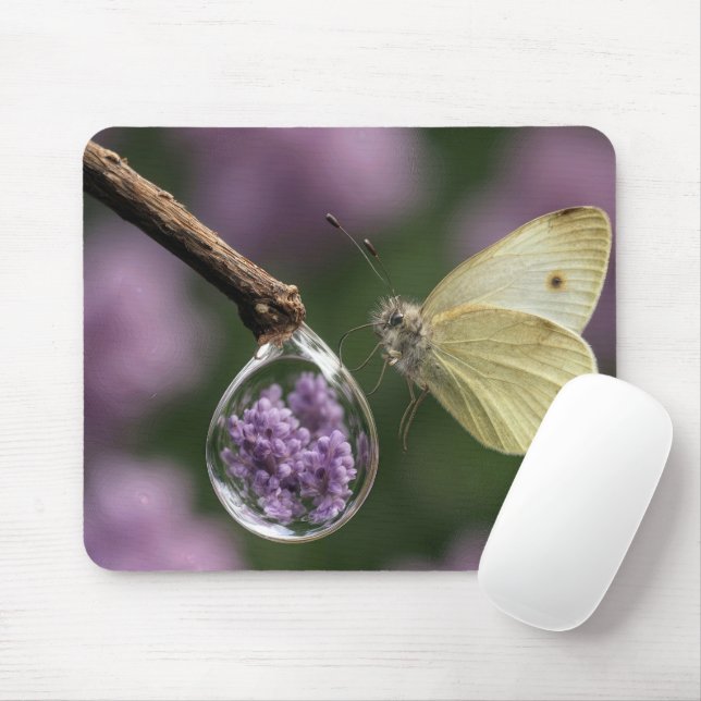 Schmetterling mit einem Regentropfen Mousepad (Mit Mouse)