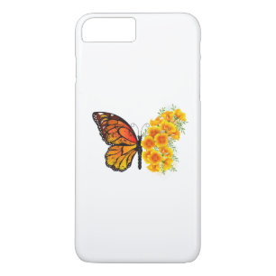 Schmetterling mit gelbem Kalifornischen Klatschmoh Case-Mate iPhone Hülle
