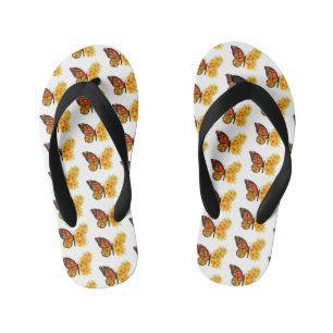 Schmetterling mit gelbem Kalifornischen Klatschmoh Kinderbadesandalen