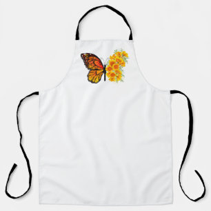 Schmetterling mit gelbem Kalifornischen Klatschmoh Schürze