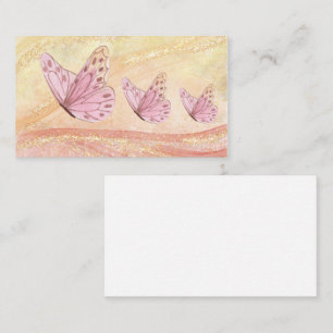Schmetterling mit Goldenem Glitzer Visitenkarte