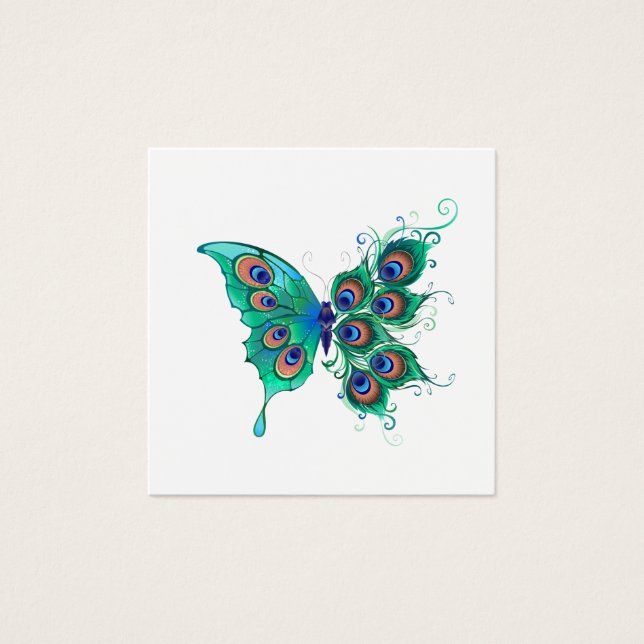 Schmetterling mit grünen Pfauenfedern (Vorderseite)