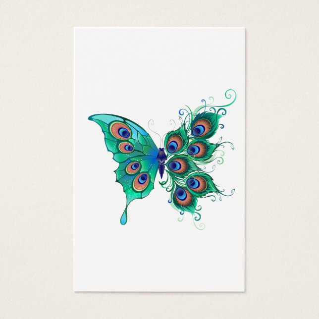 Schmetterling mit grünen Pfauenfedern (Vorderseite)