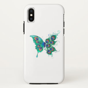 Schmetterling mit grünen Pfauenfedern Case-Mate iPhone Hülle