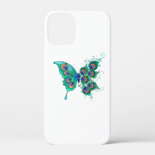 Schmetterling mit grünen Pfauenfedern Case-Mate iPhone Hülle