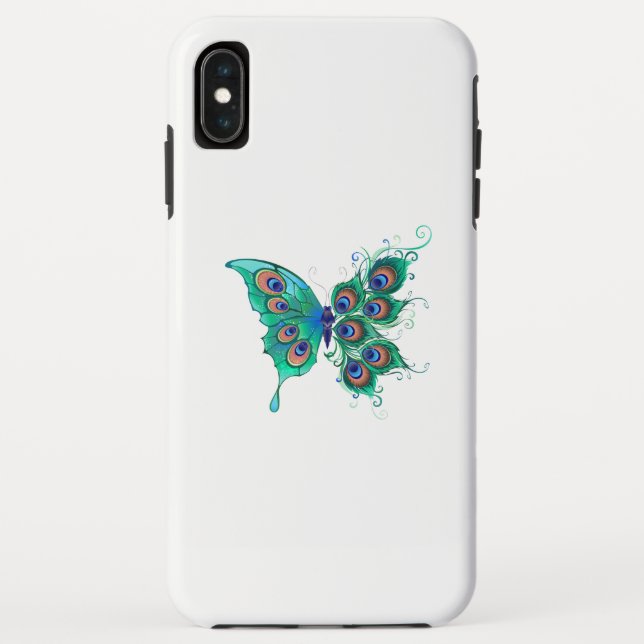 Schmetterling mit grünen Pfauenfedern Case-Mate iPhone Hülle (Rückseite)