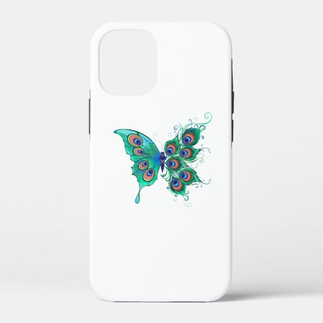 Schmetterling mit grünen Pfauenfedern Case-Mate iPhone Hülle (Rückseite)