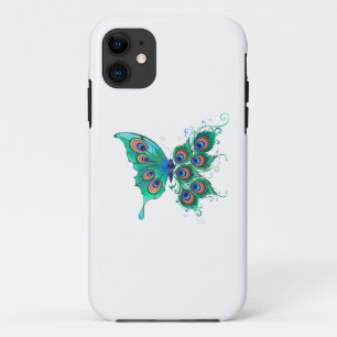 Schmetterling mit grünen Pfauenfedern Case-Mate iPhone Hülle