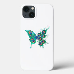 Schmetterling mit grünen Pfauenfedern Case-Mate iPhone Hülle