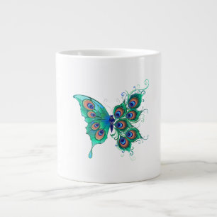 Schmetterling mit grünen Pfauenfedern Jumbo-Tasse